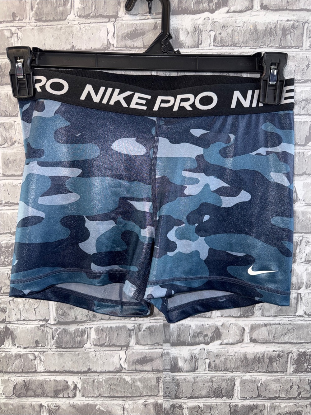 Nike Blue Camo Pro Compression Shorts